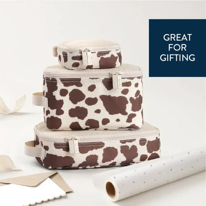 Pack Like A Boss™ Packing Cubes - Taupe Checkerboard
