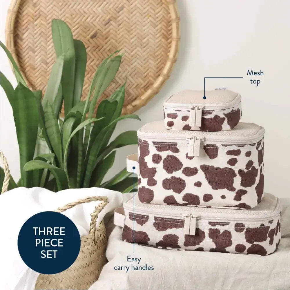 Pack Like A Boss™ Packing Cubes - Black + White Checkerboard
