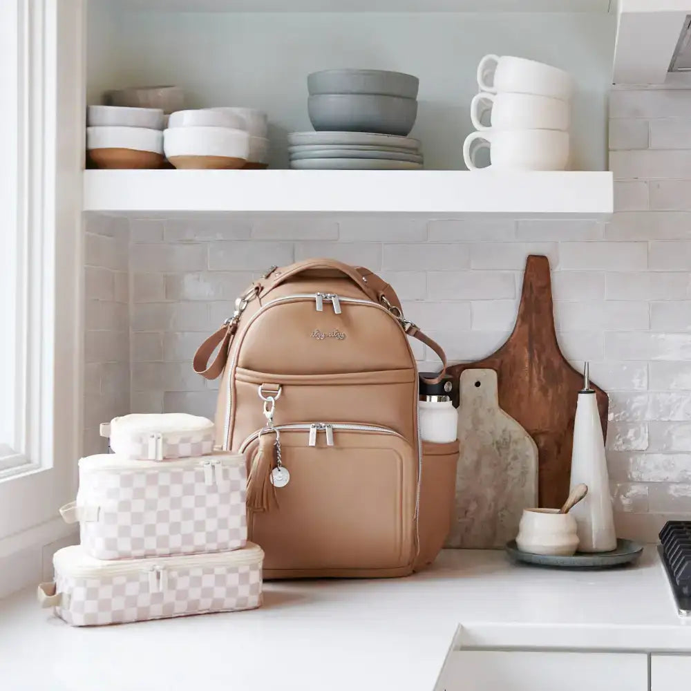 Itzy Ritzy Canada - Taupe Checkerboard Pack Like A Boss™ Packing Cubes