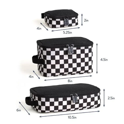 Itzy Ritzy Canada - Black and White Checkerboard Pack Like A Boss™ Packing Cubes