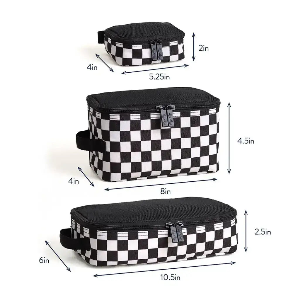 Pack Like A Boss™ Packing Cubes - Taupe Checkerboard
