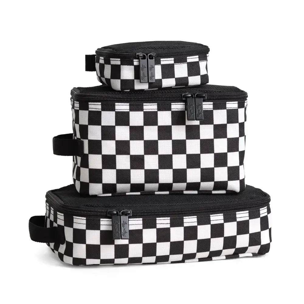 Pack Like A Boss™ Packing Cubes - Taupe Checkerboard
