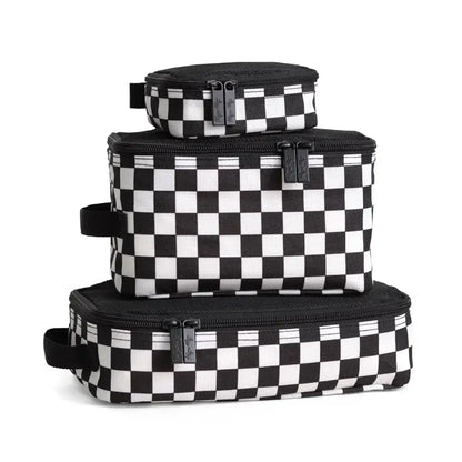 Pack Like A Boss™ Packing Cubes - Black + White Checkerboard