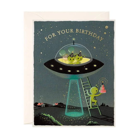 Aliens Birthday Card - PABOOM