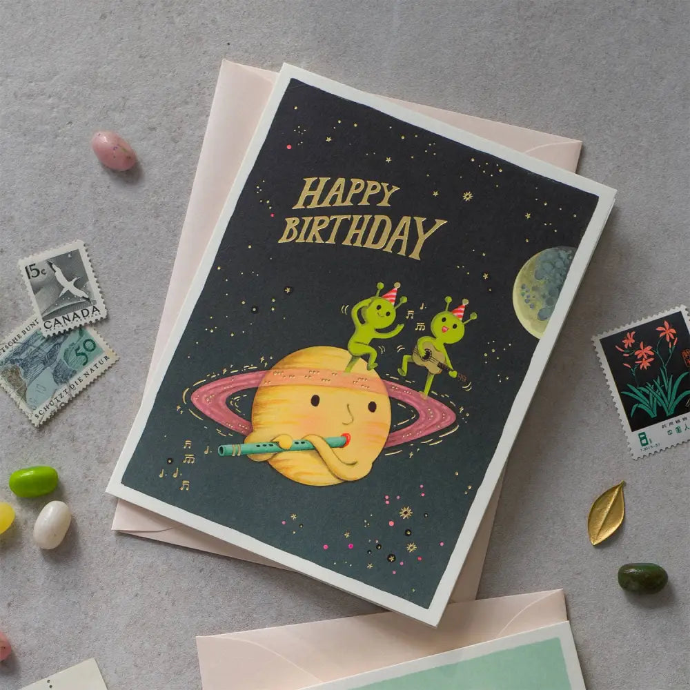 Cosmic Band Birthday Greeting Card - PABOOM