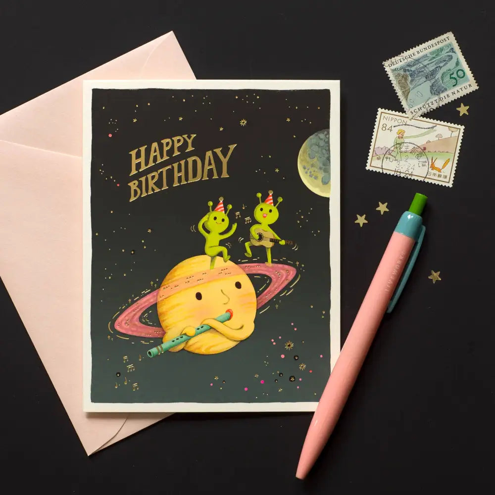 Cosmic Band Birthday Greeting Card - PABOOM