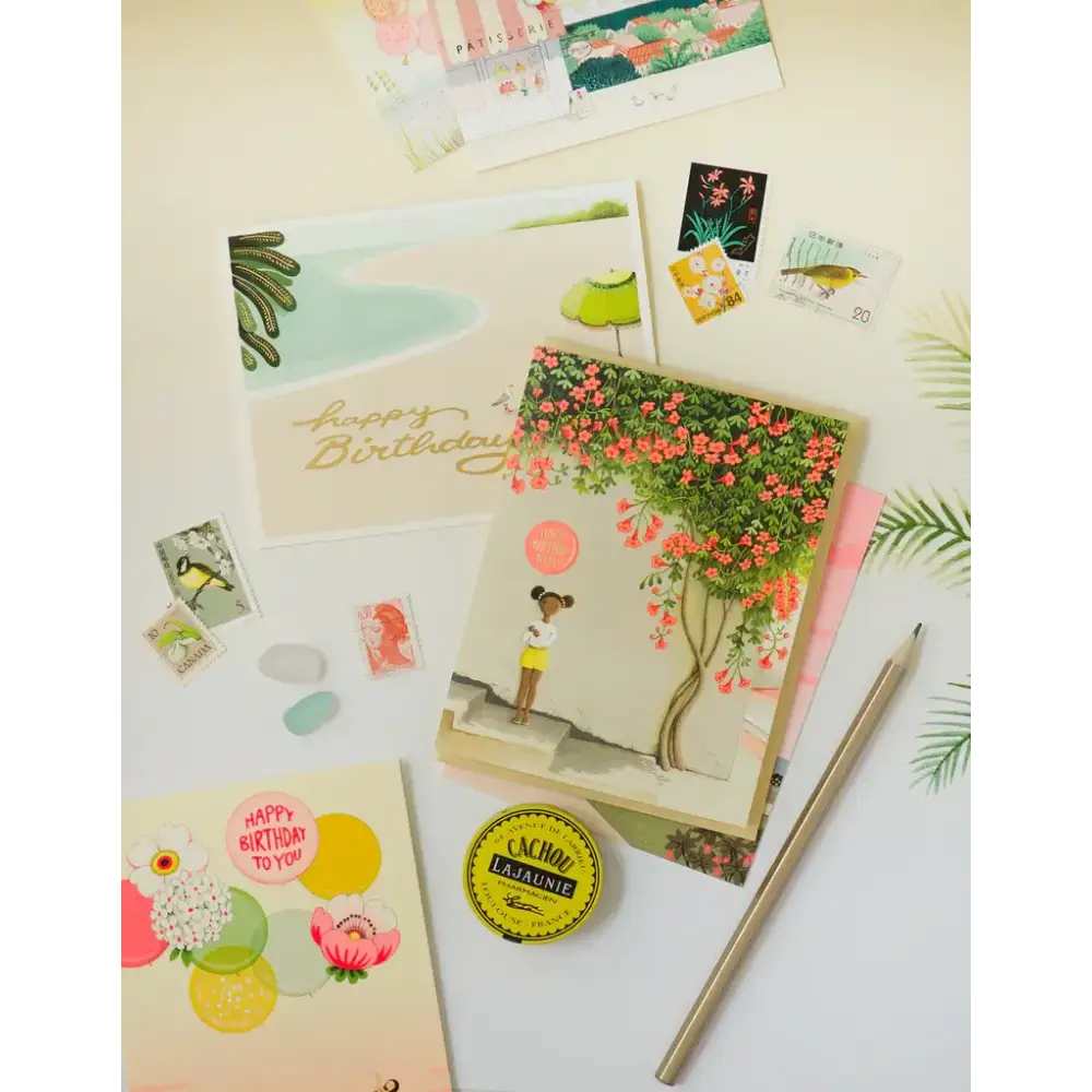 Floral Balloons Birthday Greeting Card - PABOOM