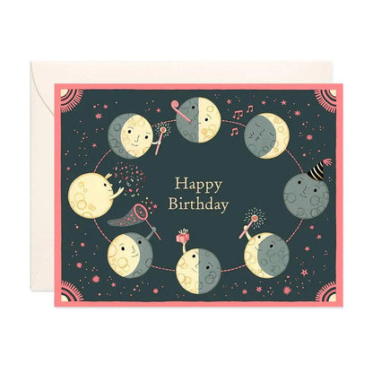 Moon Phases Birthday Greeting Card - PABOOM