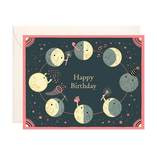 Moon Phases Birthday Greeting Card - PABOOM