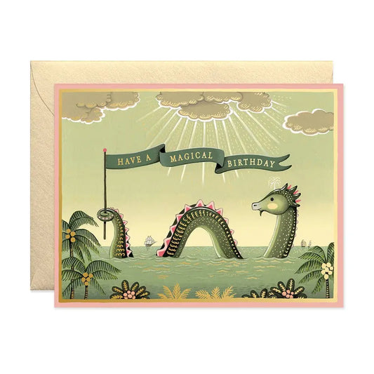 Sea Monster Birthday Greeting Card - PABOOM