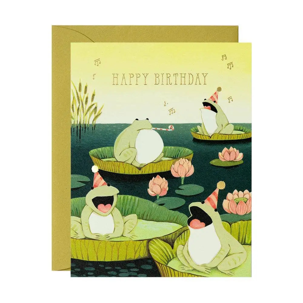 Singing Frogs Birthday Greeting Card - PABOOM