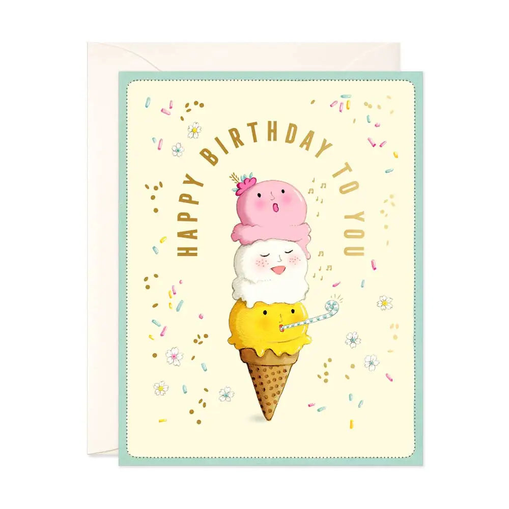 Singing Ice Cream Birthday Greeting Card - PABOOM
