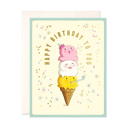 Singing Ice Cream Birthday Greeting Card - PABOOM