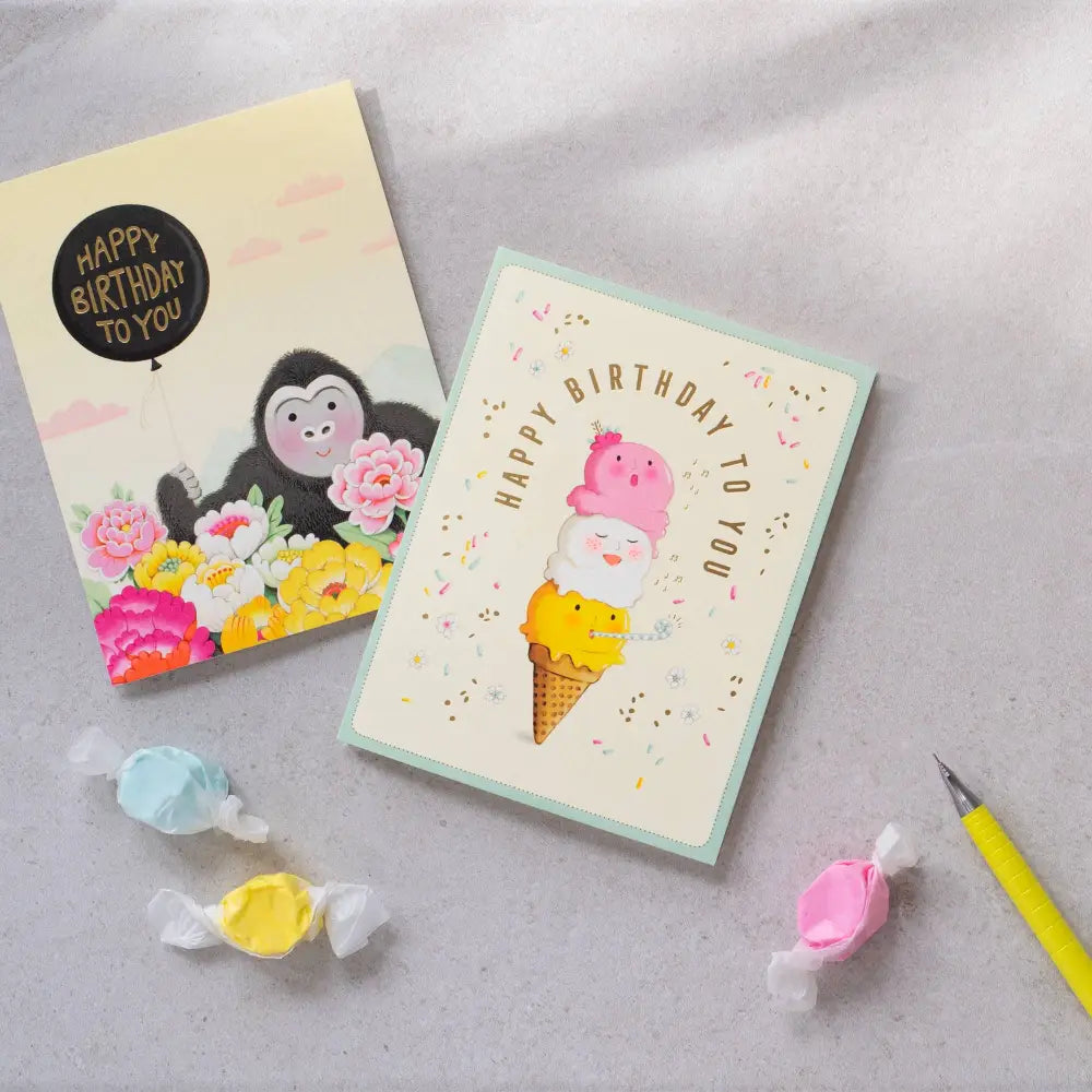 Singing Ice Cream Birthday Greeting Card - PABOOM