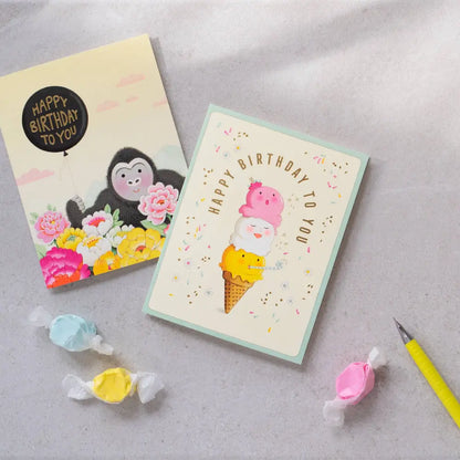 Singing Ice Cream Birthday Greeting Card - PABOOM