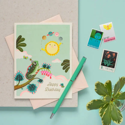 Solar Juggle Birthday Greeting Card - PABOOM