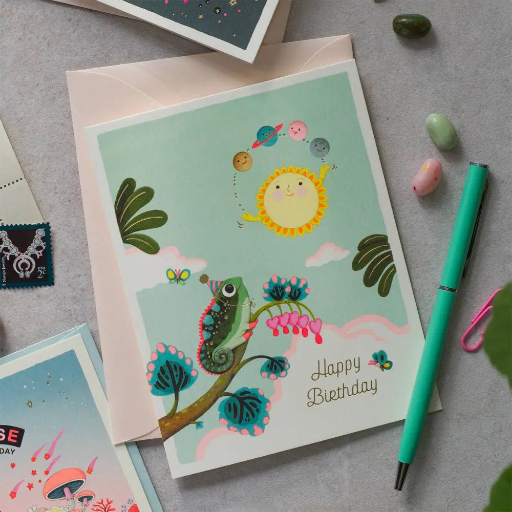 Solar Juggle Birthday Greeting Card - PABOOM