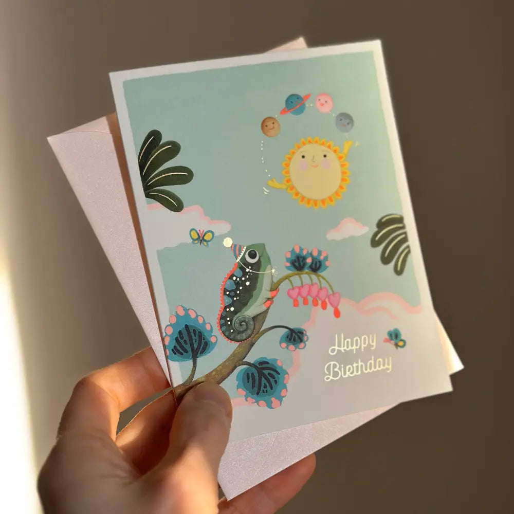 Solar Juggle Birthday Greeting Card - PABOOM