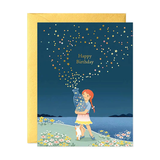 Star Bottle Birthday Greeting Card - PABOOM