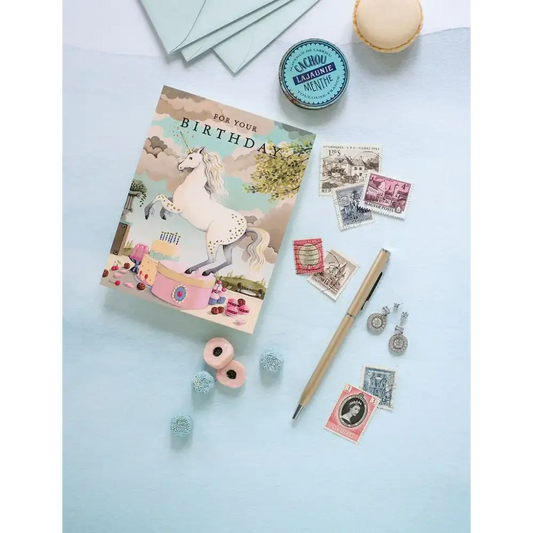 Unicorn Birthday Greeting Card - PABOOM