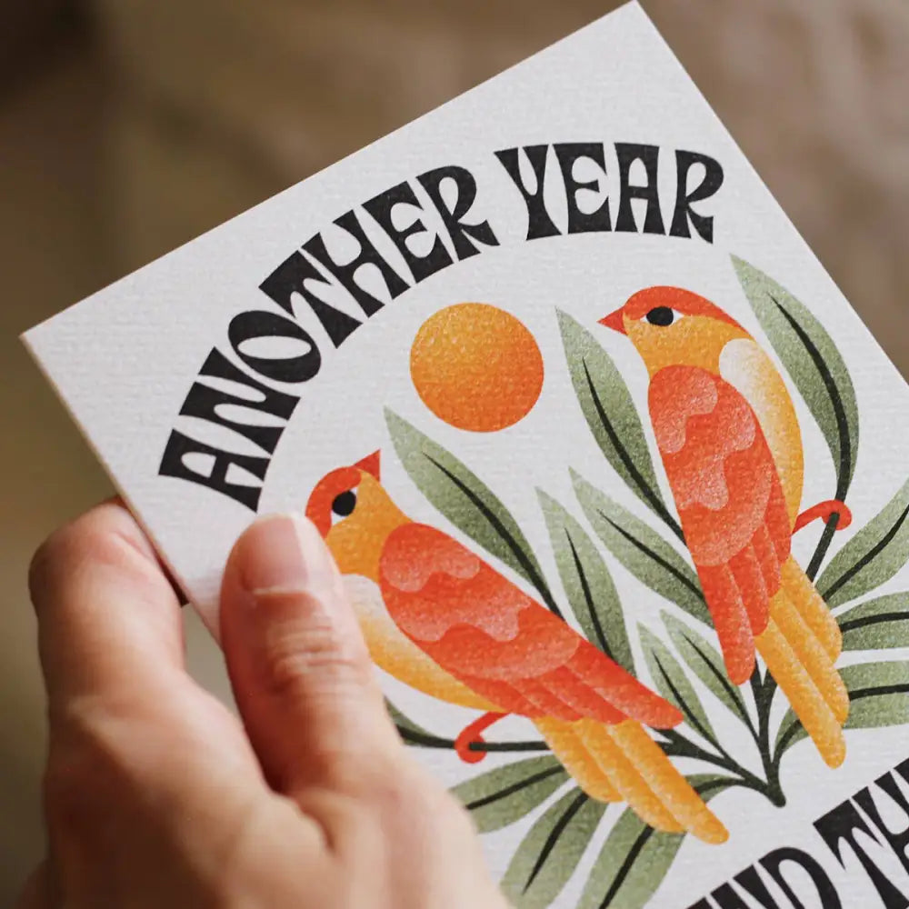 Julie Solvstrom Illustration - Another Year Around The Sun Greeting Card | Birthday