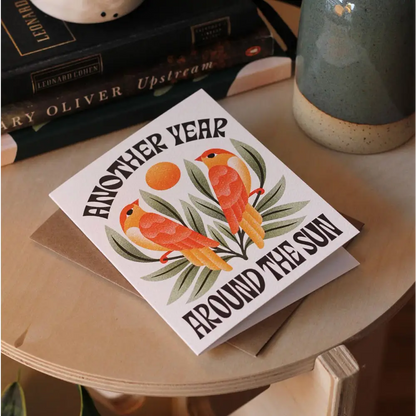 Julie Solvstrom Illustration - Another Year Around The Sun Greeting Card | Birthday