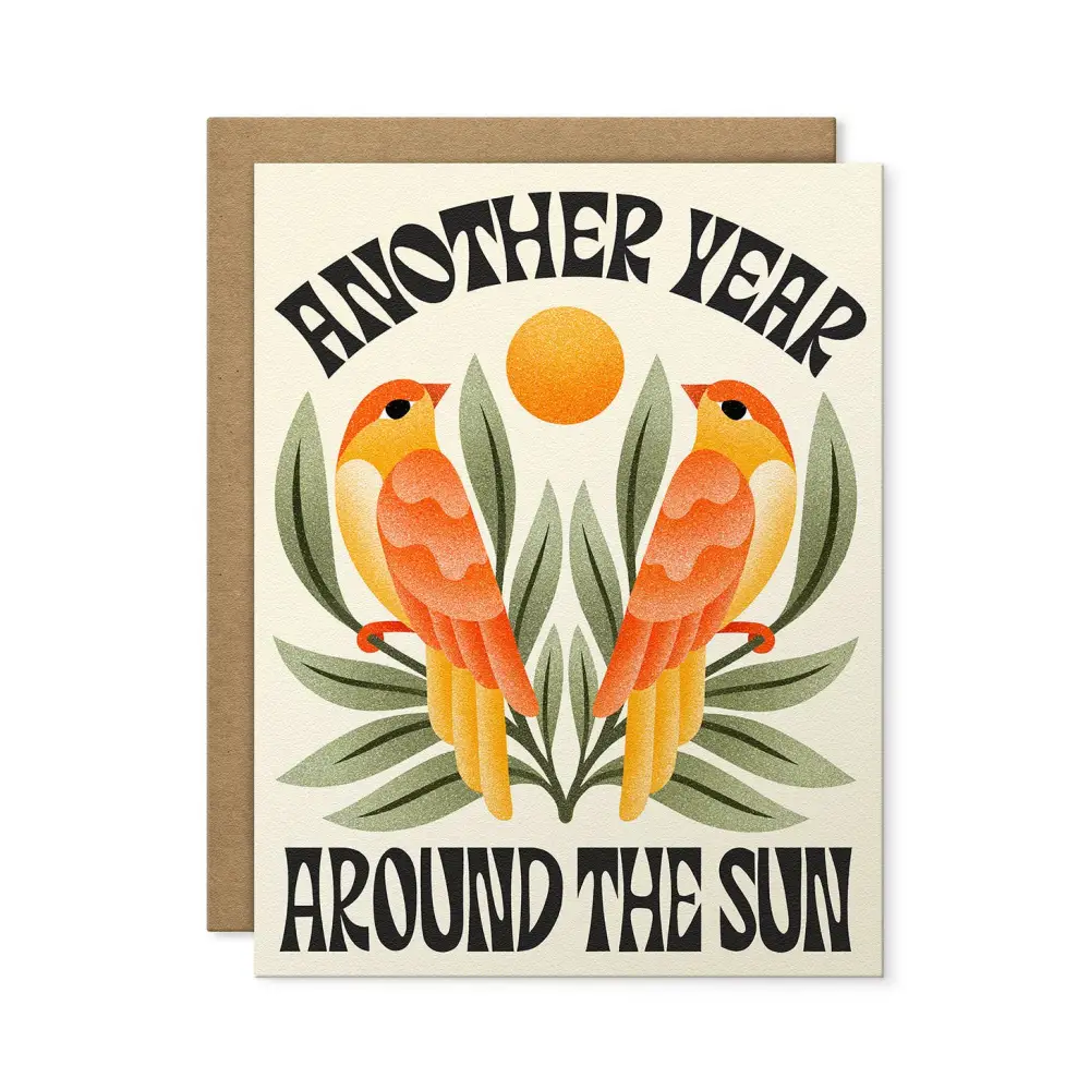Julie Solvstrom Illustration - Another Year Around The Sun Greeting Card | Birthday