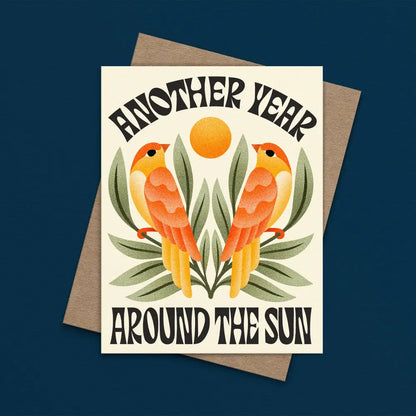 Julie Solvstrom Illustration - Another Year Around The Sun Greeting Card | Birthday