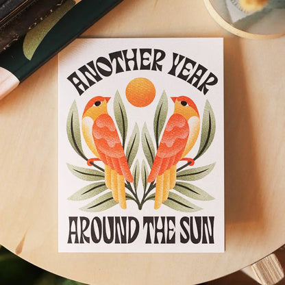 Julie Solvstrom Illustration - Another Year Around The Sun Greeting Card | Birthday