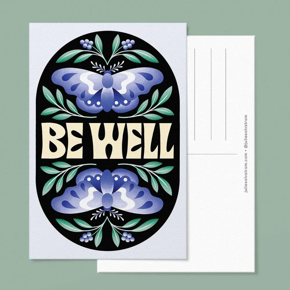 Julie Solvstrom Illustration - Be Well Postcard