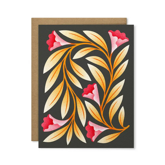 Julie Solvstrom Illustration - Floral Pink Flowers Card