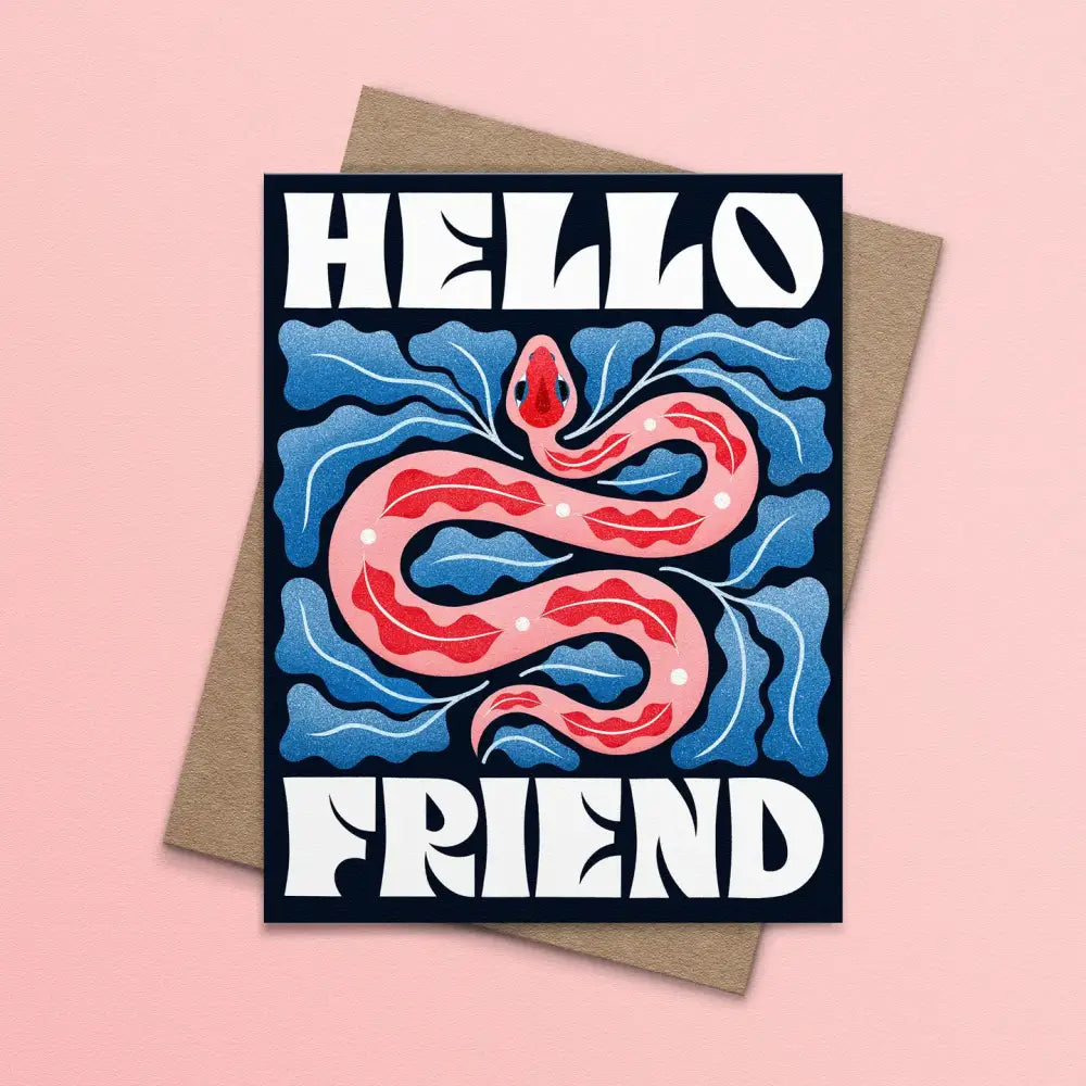 Snake Hello Hello Friend Snake Card - PABOOM
