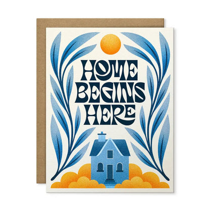 Julie Solvstrom Illustration - Home Begins Here Greeting Card | New