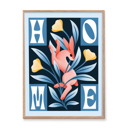 Julie Solvstrom Illustration - Home Rabbit Art Print | Decor | Animal Quote
