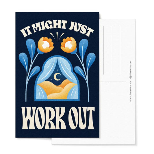 Julie Solvstrom Illustration - It Might Just Work Out Postcard
