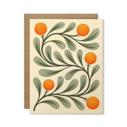 Julie Solvstrom Illustration - Oranges Floral Card