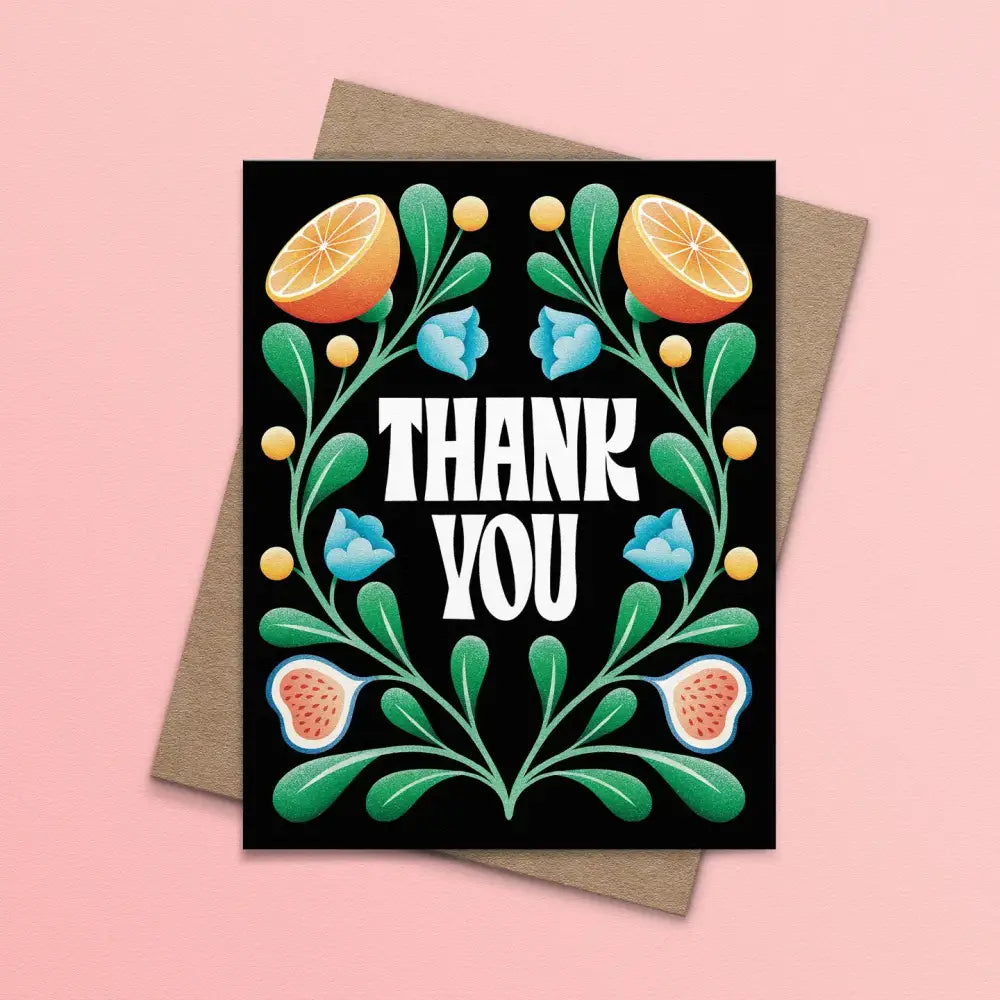 Thank You Oranges and Figs Card - PABOOM