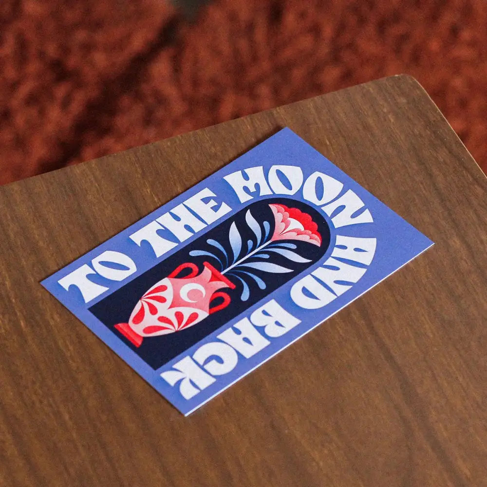 Julie Solvstrom Illustration - To The Moon And Back Postcard