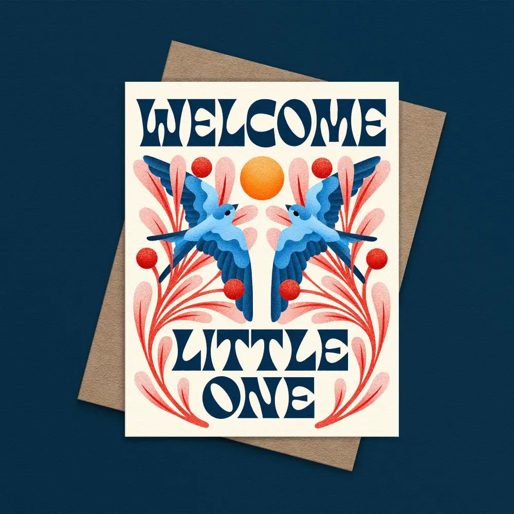 Julie Solvstrom Illustration - Welcome Little One Greeting Card | Baby Newborn