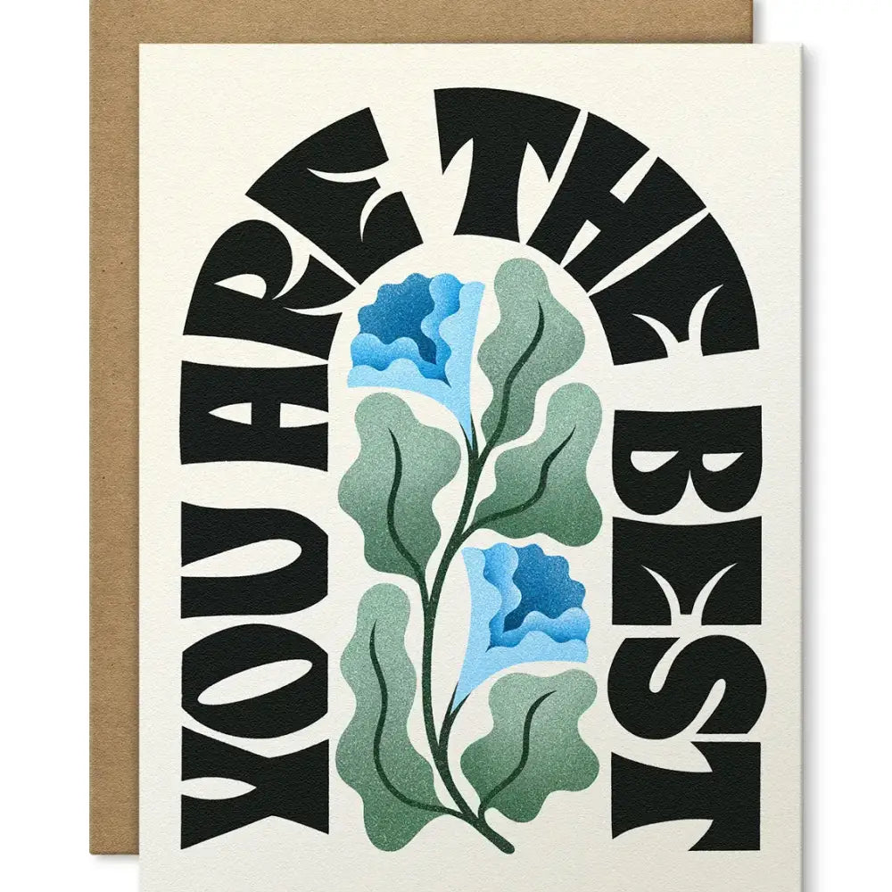 You Are the Best Blue Florals Card - PABOOM