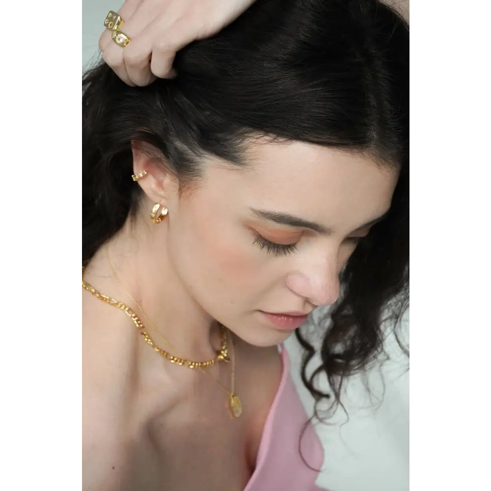 Disco Star Hoop Earrings - Gold