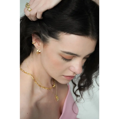 Disco Star Hoop Earrings - Gold