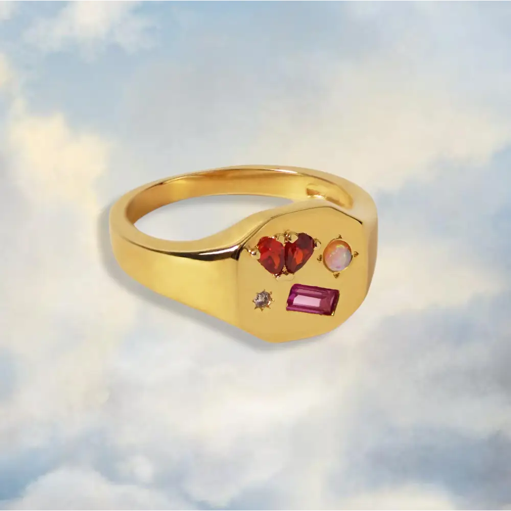 Heartbreaker Gemstone Signet Ring - PABOOM