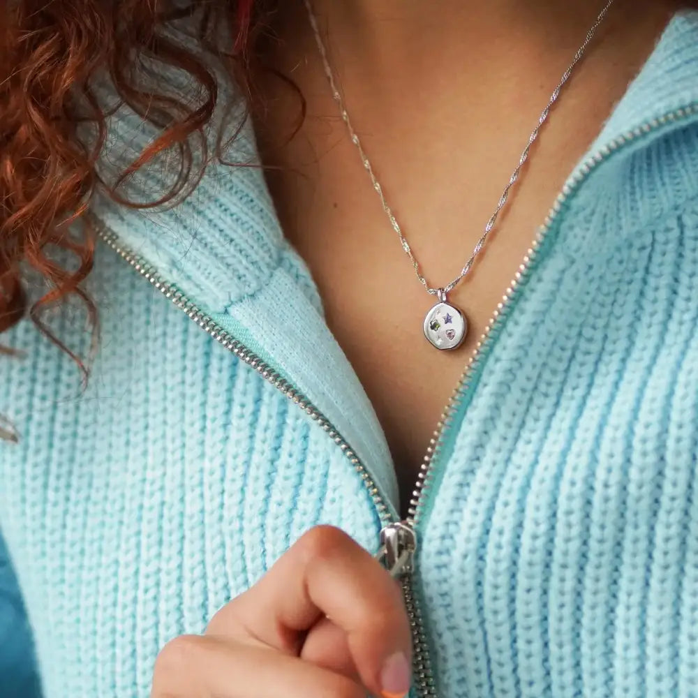 Jewelled Dreams Disc Necklace - Gold
