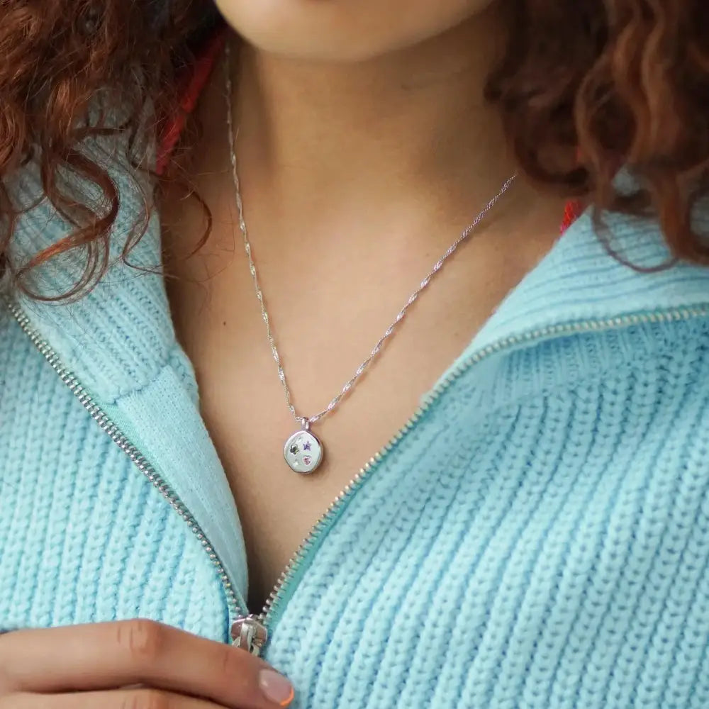 Jewelled Dreams Disc Necklace - Gold