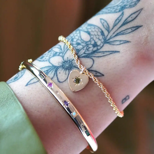 Kaleidoscope Gemstone Bangle Gold - PABOOM