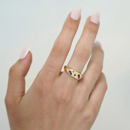 Kaleidoscope Gemstone Ring - Silver