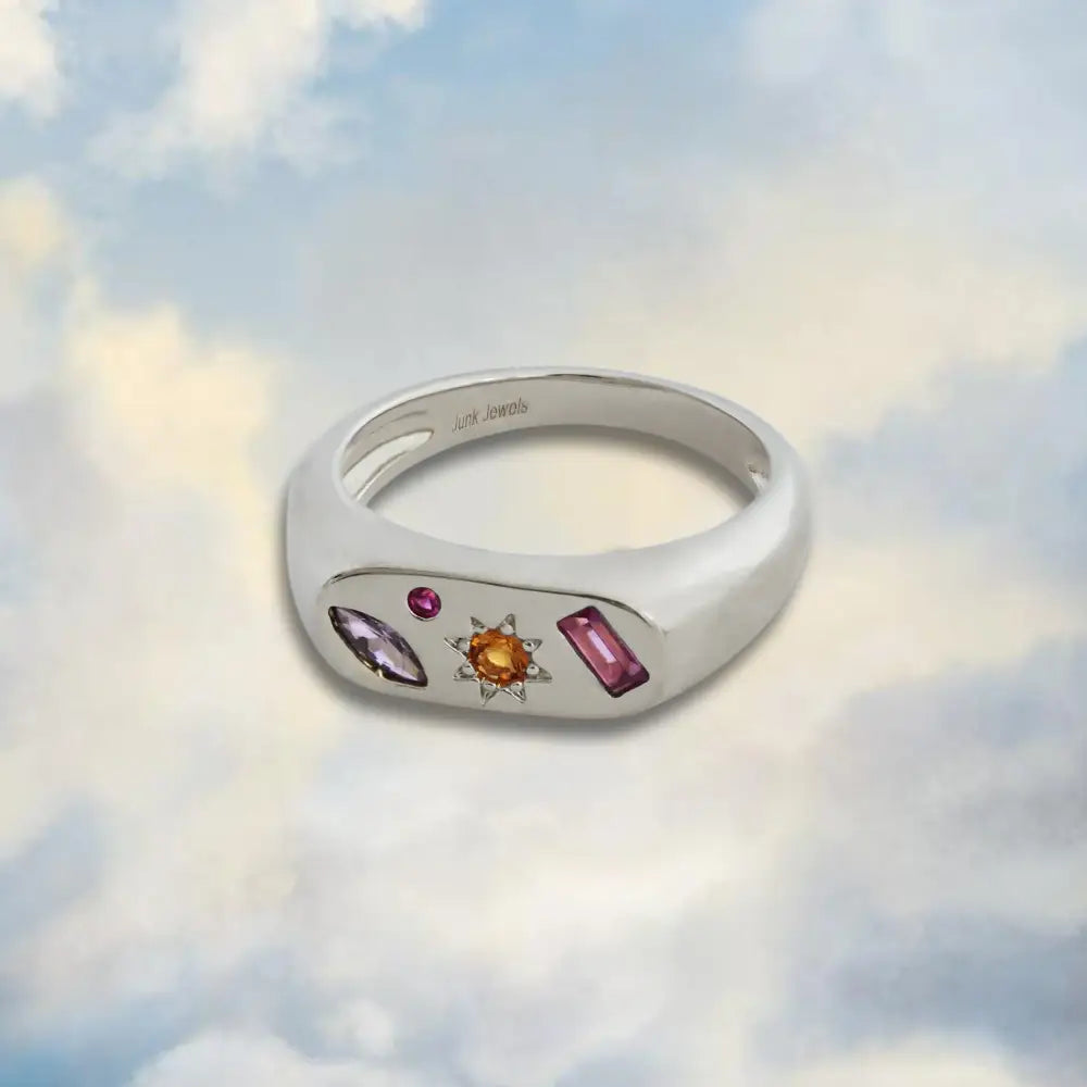 Kaleidoscope Gemstone Ring - Silver