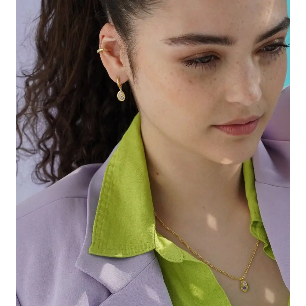 Gemstone Mini Pebble Hoop Earrings - PABOOM