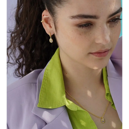 Gemstone Mini Pebble Hoop Earrings - PABOOM